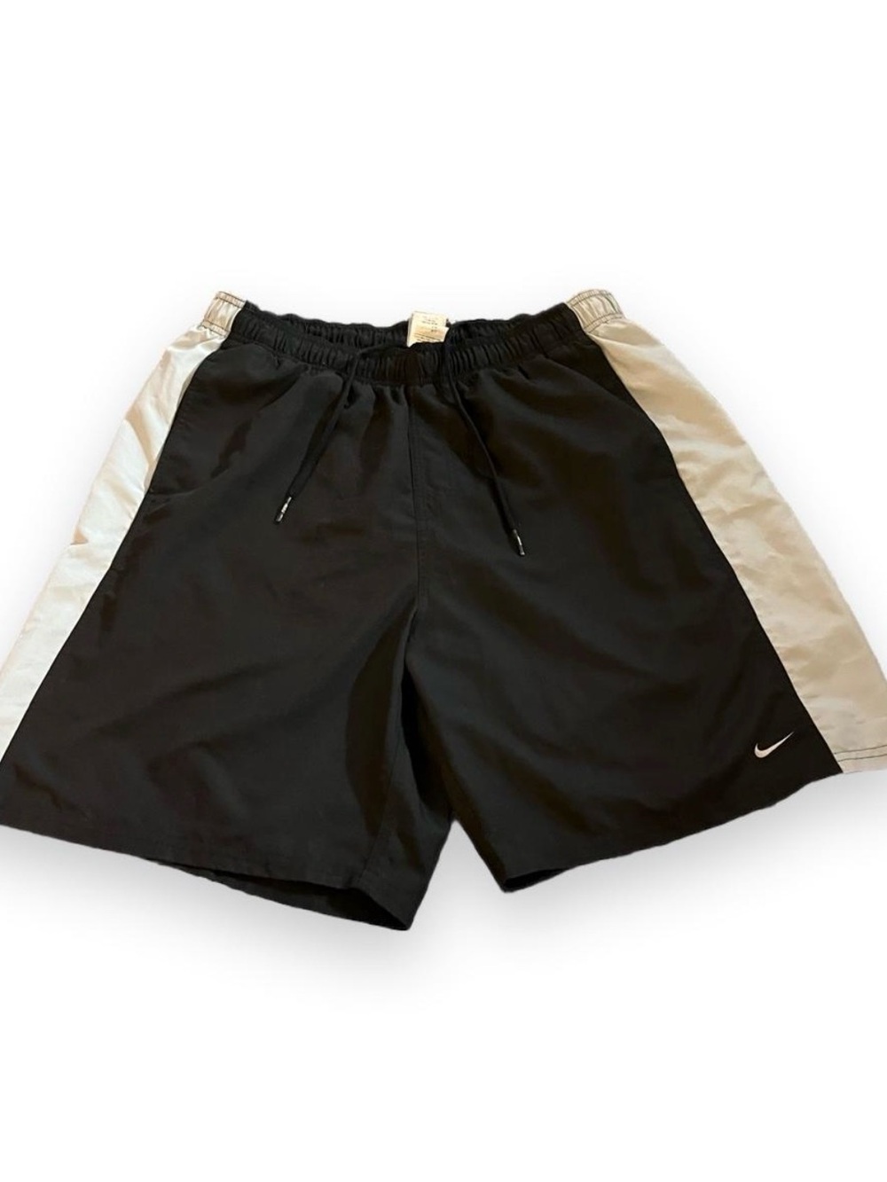 Men’s Vintage Y2K Nike Black/White Swim Trunk Shorts Size XL
